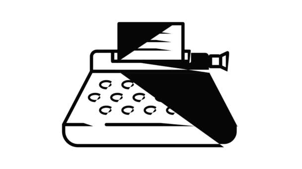 Icono de máquina de escribir animación — Vídeos de Stock