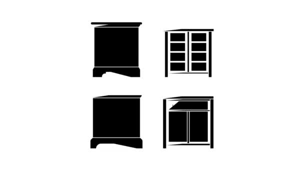 床头柜图标动画 — 图库视频影像