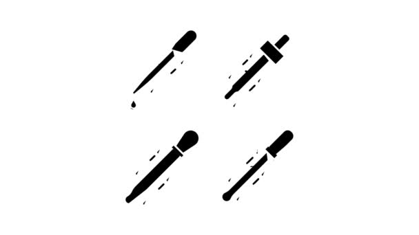 Pipet pictogram animatie — Stockvideo