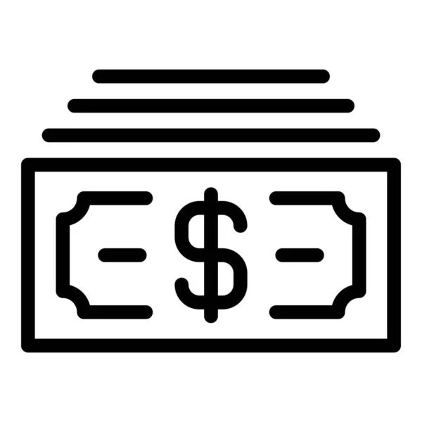 Geld cash icoon, omtrek stijl — Stockvector
