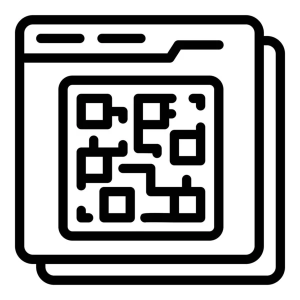 Ikona kodu Qr, styl konturu — Wektor stockowy