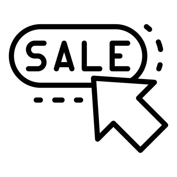 Ícone de botão online de venda, estilo esboço — Vetor de Stock