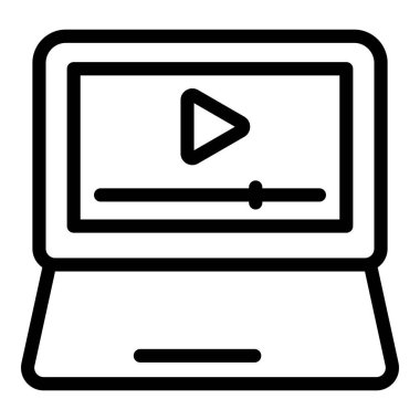 Laptop çevrimiçi ders simgesi, özet biçimi