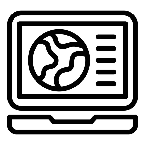 マーケティングノートパソコンのアイコン、アウトラインスタイル — ストックベクタ