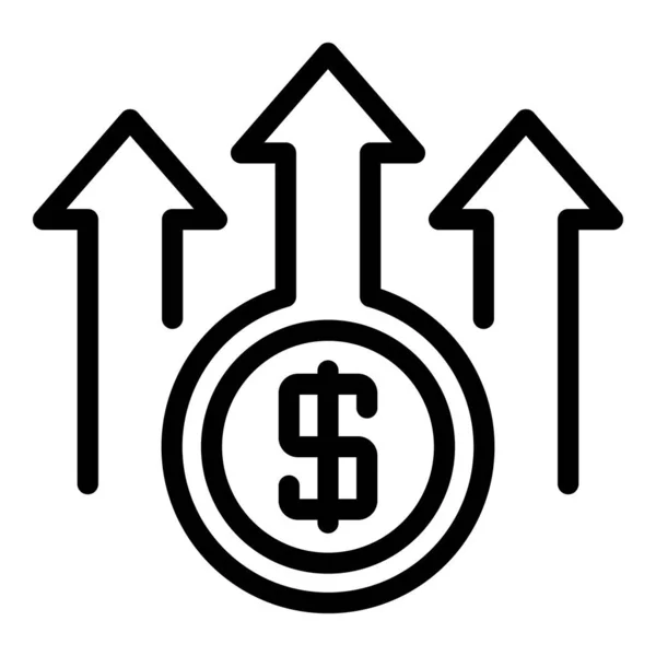Raise money icon, outline style — Stock Vector