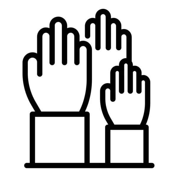 Auction hands icon, outline style — Stock Vector