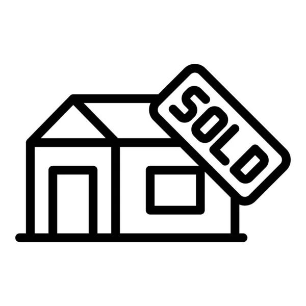 Se vende icono de la casa, el estilo del esquema — Vector de stock