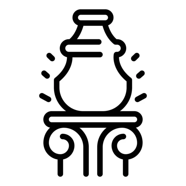 Icona del vaso del museo, stile contorno — Vettoriale Stock