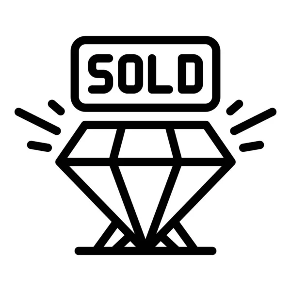 Sprzedawane diamentowe ikony, szkic stylu — Wektor stockowy