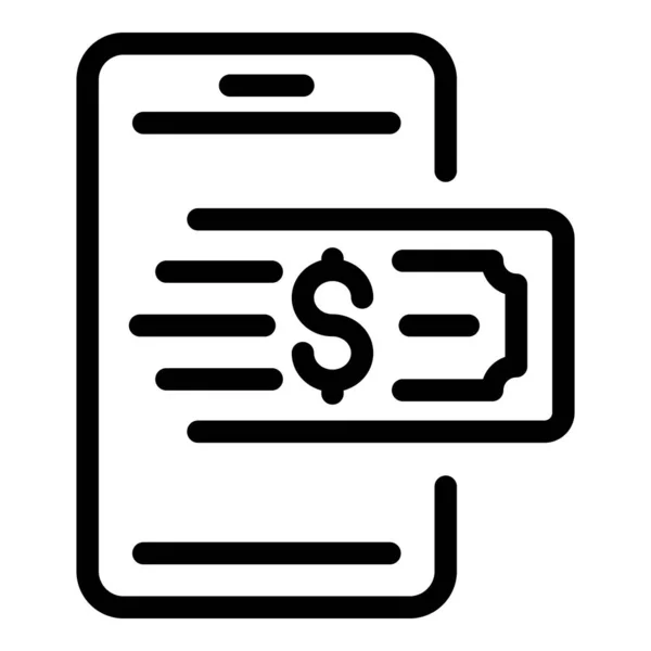 Gyors telefonos fizetés ikon, körvonalazott stílus — Stock Vector