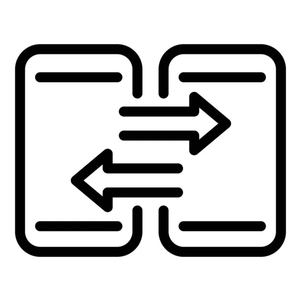 Transferir icono de pago móvil, estilo de esquema — Vector de stock