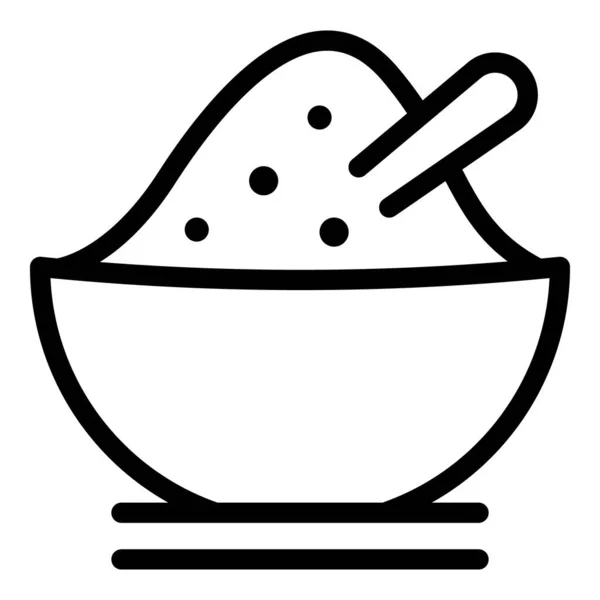 Reice bowl icon, outline style — стоковый вектор