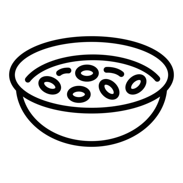 Icône soupe à la chaudrée, style contour — Image vectorielle