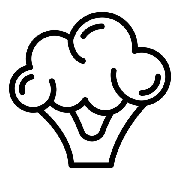 Icône brocoli, style contour — Image vectorielle