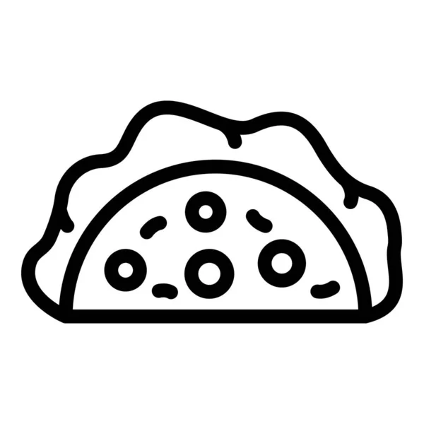 Ikona żywności Taco, styl konturu — Wektor stockowy