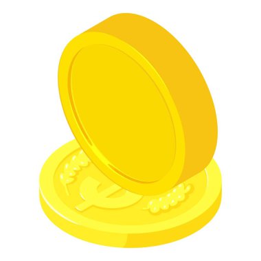 Kripto para birimi konsepti simgesi, izometrik biçim