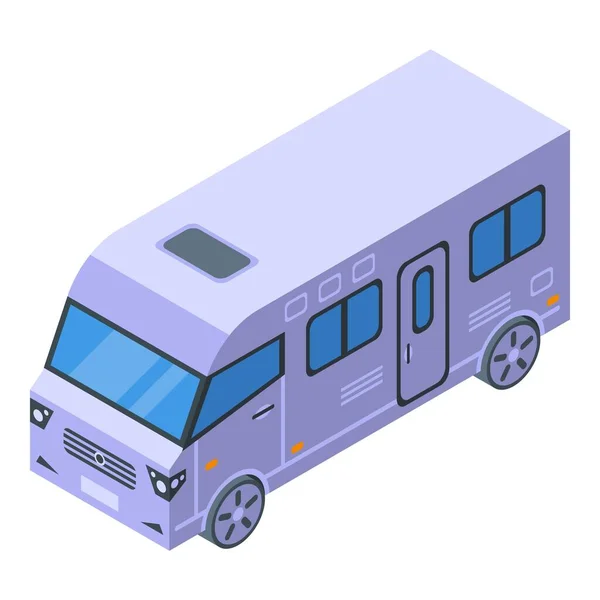 Icône camping-car de voyage, style isométrique — Image vectorielle
