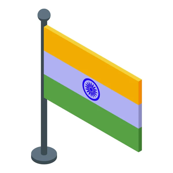 Indian desktop flag icon, isometric style — Stock Vector