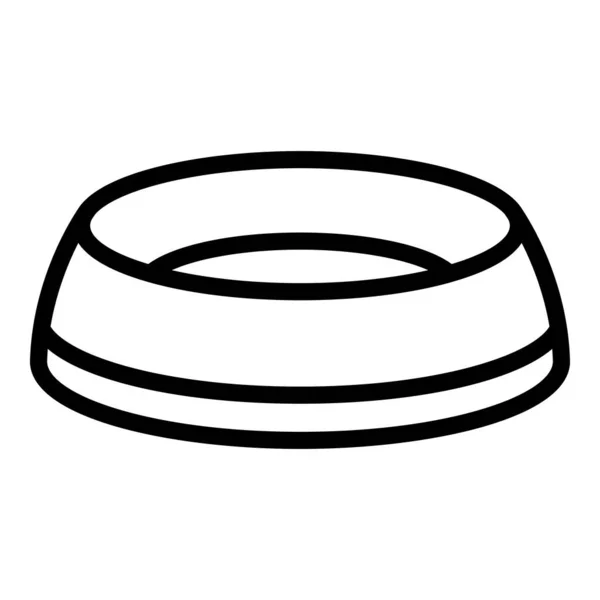 Китти блюдо икона, стиль наброска — стоковый вектор
