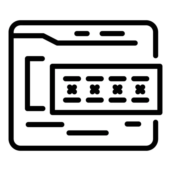 Icône de mot de passe Web, style contour — Image vectorielle