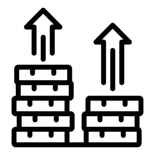 Money raise icon, outline style — Stock Vector
