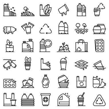 Biyolojik çözünebilir plastik simgeler seti, ana hat biçimi