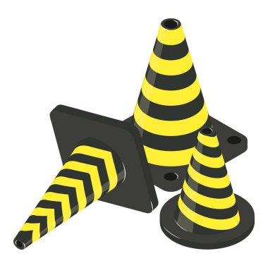 Trafik konisi simgesi, izometrik biçim