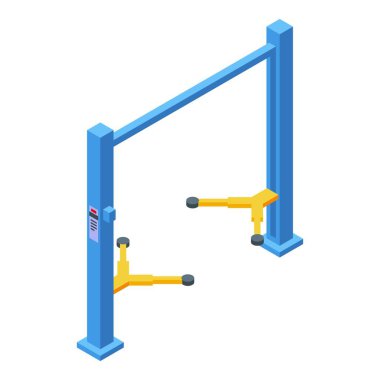 Araba kaldırma ekipmanı simgesi, izometrik biçim