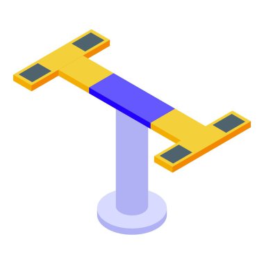 Araba kaldırma mekanizması simgesi, izometrik biçim