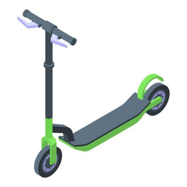 Elektrik scooter simgesi, izometrik biçim