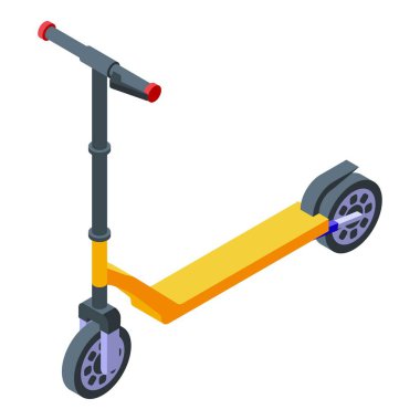 Şehir elektrikli scooter simgesi, izometrik biçim