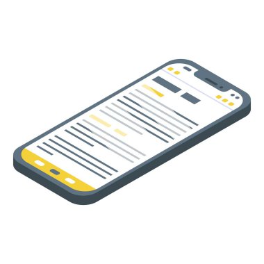 Akıllı telefon okuma simgesi, izometrik biçim