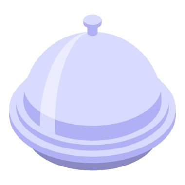 Restoran tepsisi simgesi, izometrik biçim