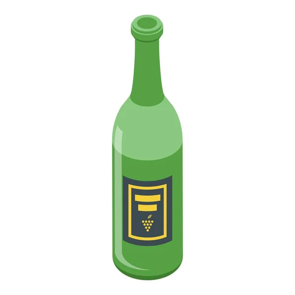 Symbol für Weinflaschen im Restaurant, isometrischer Stil — Stockvektor