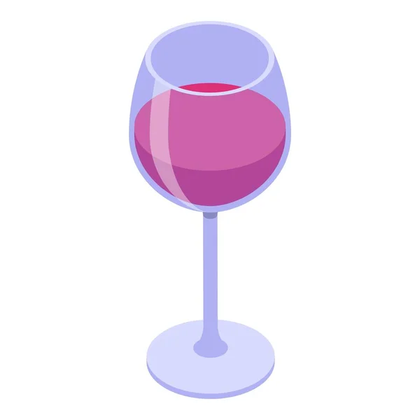 レストラン赤ワイングラスアイコン、アイソメトリックスタイル — ストックベクタ