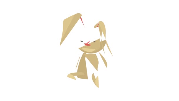 Brinquedo de pelúcia coelho ícone animação — Vídeo de Stock