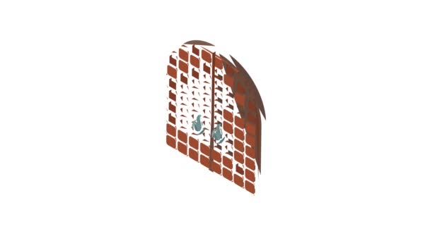 Puerta de la animación icono del castillo — Vídeos de Stock