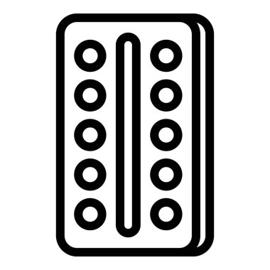 Bademcik iltihabı hap paketi simgesi, taslak biçimi