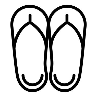 Terlikler plaj ikonu, taslak tarzı