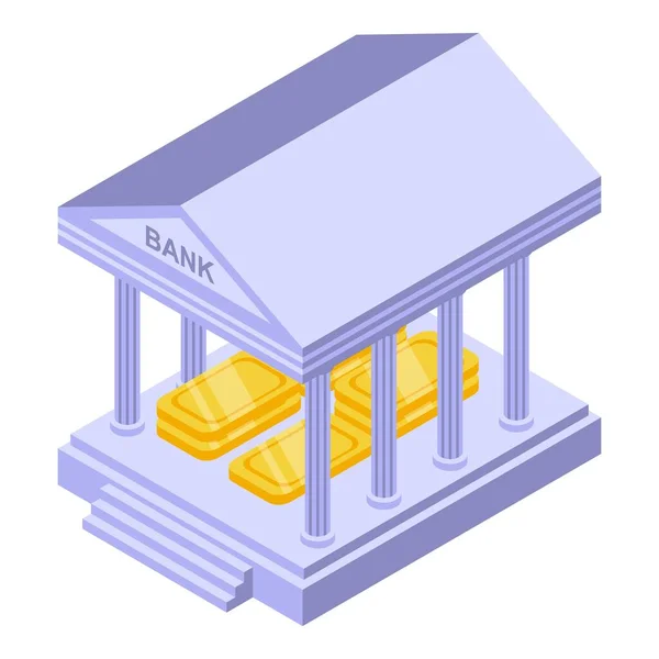 Ícone de depósito de ouro bancário, estilo isométrico — Vetor de Stock