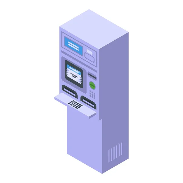 Banco icono del cajero automático, estilo isométrico — Vector de stock
