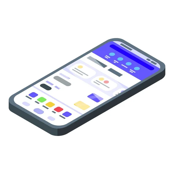 Smartphone web banking icoon, isometrische stijl — Stockvector