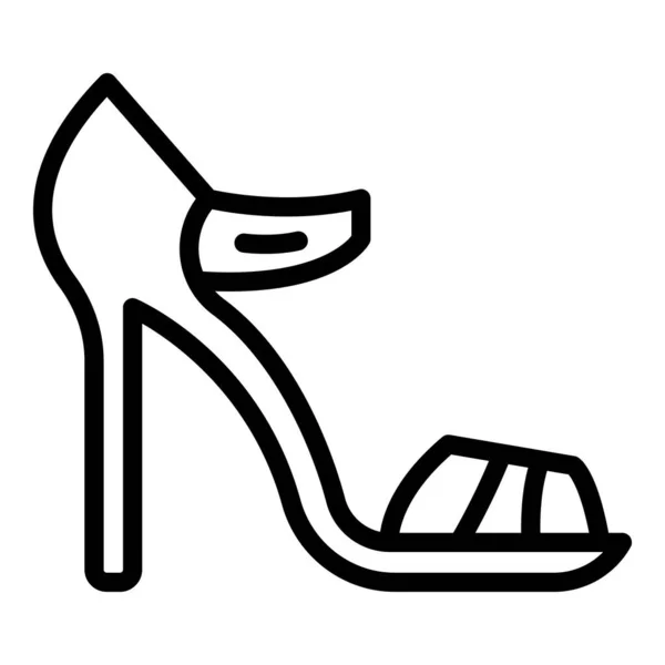 Ikon sandal Ankle, gaya garis luar - Stok Vektor