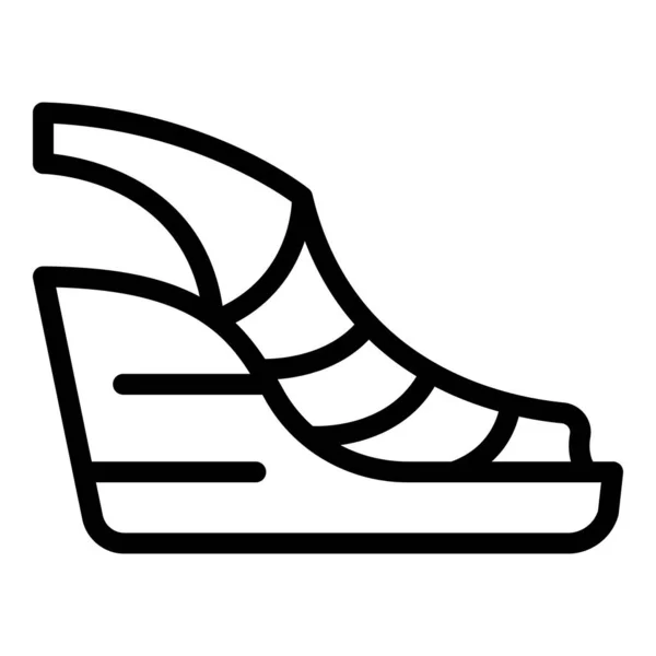 Иконка повседневных сандалий, стиль контура — стоковый вектор
