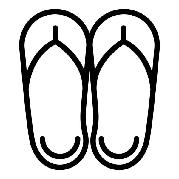 Zapatillas icono de la playa, estilo de contorno — Archivo Imágenes Vectoriales