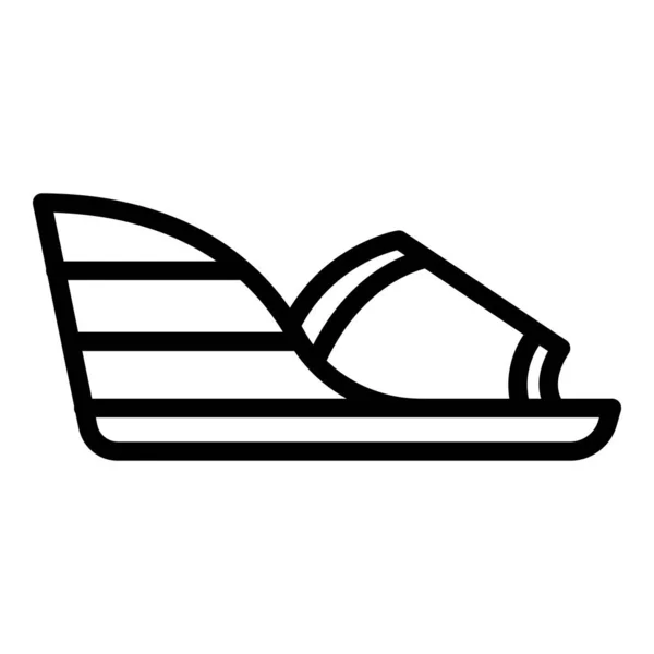 Sandales en bois icône, style contour — Image vectorielle