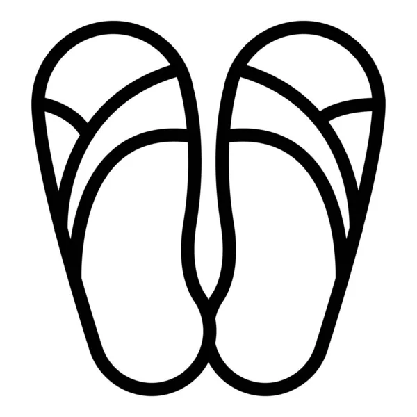 Rubber beach sandals icon, outline style — Stock Vector