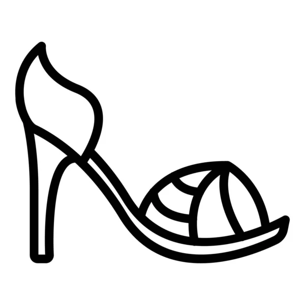 Mode seksi ikon sandal, garis besar gaya - Stok Vektor