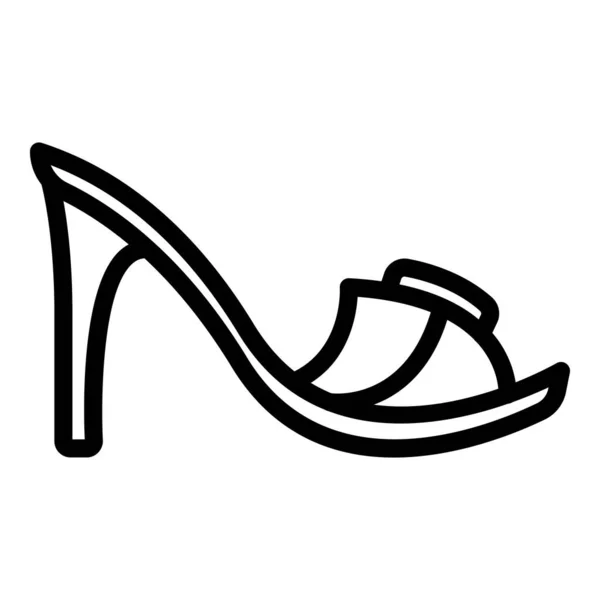 Delgadas sandalias sexy icono, estilo de contorno — Vector de stock