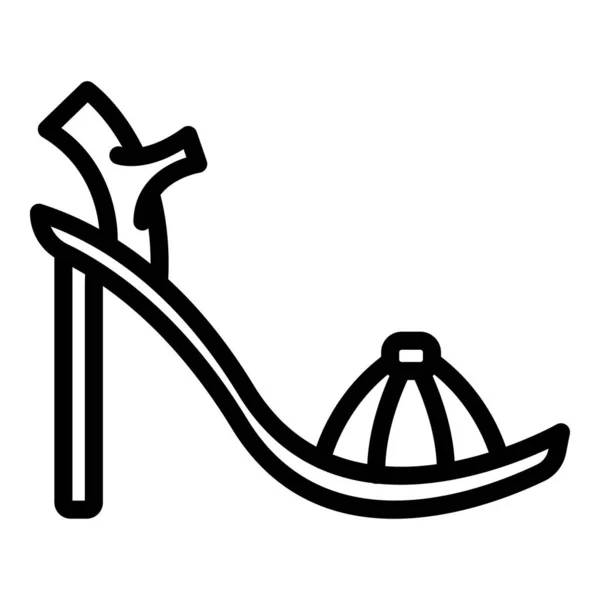 Леді сексуальні сандалі значок, контурний стиль — стоковий вектор
